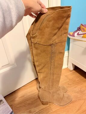 Matisse Over-the-Knee Suede Boots in Tan
